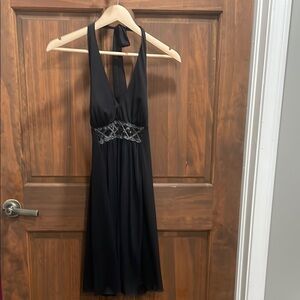 Connected Apparel Black Halter Cocktail Dress